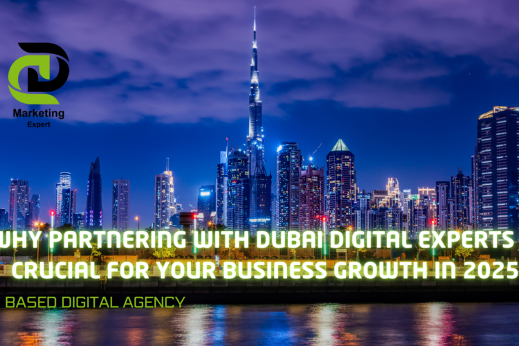 Team of Dubai Digital Experts from www.dubaidigitalexpert.com collaborating on a client's digital marketing strategy in their Dubai office.