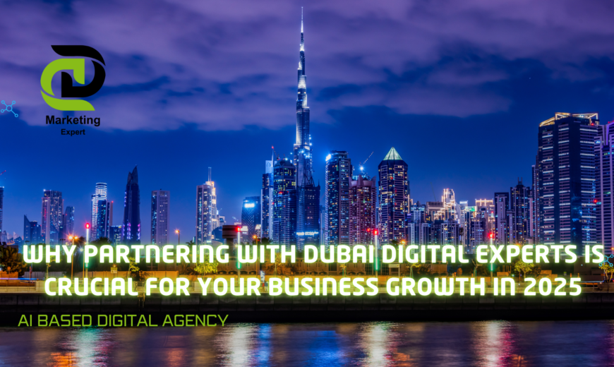 Team of Dubai Digital Experts from www.dubaidigitalexpert.com collaborating on a client's digital marketing strategy in their Dubai office.