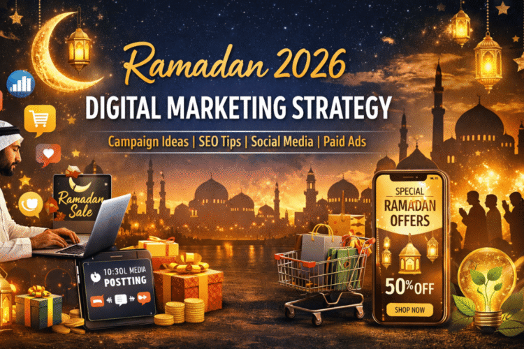 Ramadan 2026 digital marketing strategy with SEO, social media campaigns, paid ads, and ethical branding