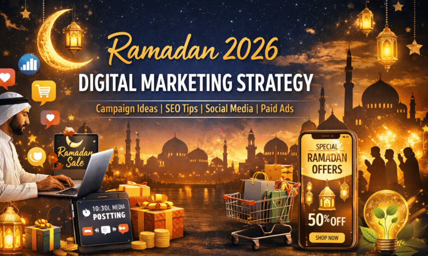 Ramadan 2026 digital marketing strategy with SEO, social media campaigns, paid ads, and ethical branding