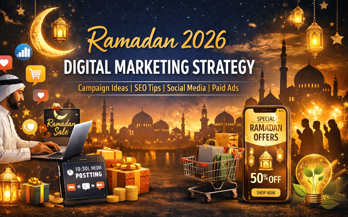 Ramadan 2026 digital marketing strategy with SEO, social media campaigns, paid ads, and ethical branding